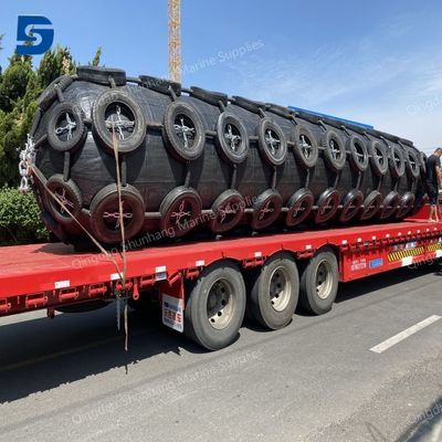 Durable Pneumatic Rubber Fenders Easy Installation Chain Tyre Net Type for Ship Protection
